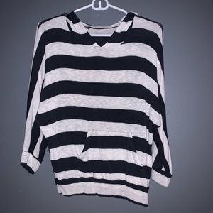Striped Tee Shirt-Hoodie